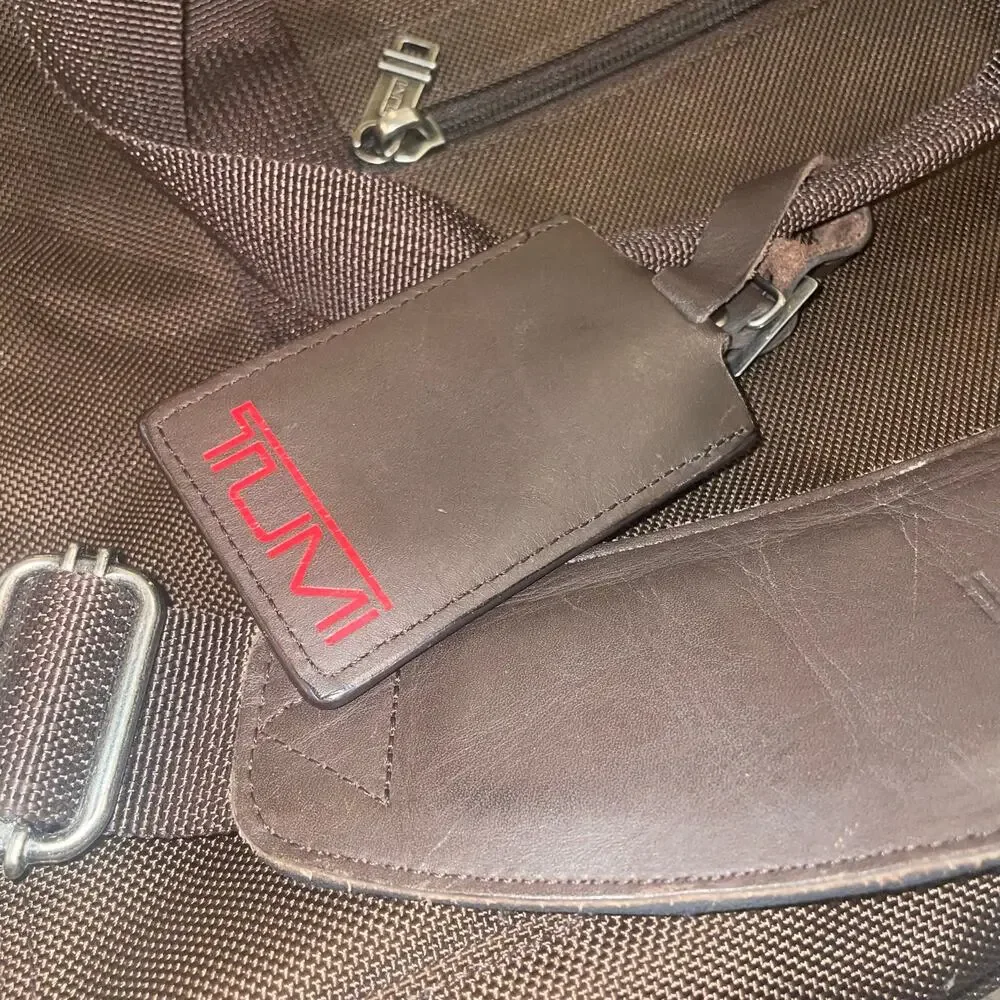 Tumi Alpha Brown Ballistic Nylon Expandable Duffel Bag Travel Satchel Carry On